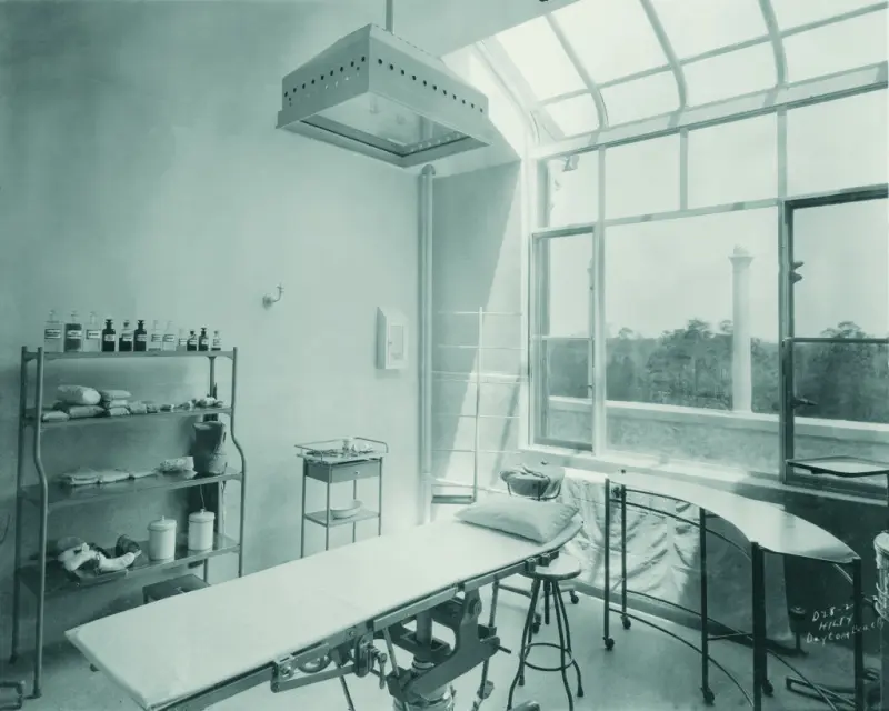 An operating room from the hospital’s earlier era.