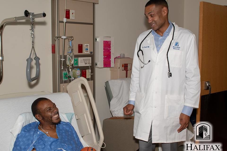 Grant Hill meeting with patient