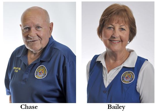 Image of Walter Chase of New Smyrna Beach and Martha Bailey of South Daytona, who were named Joe Petrock Auxiliary Volunteers of the Month for September and October 2019 by the Halifax Health-Auxiliary.